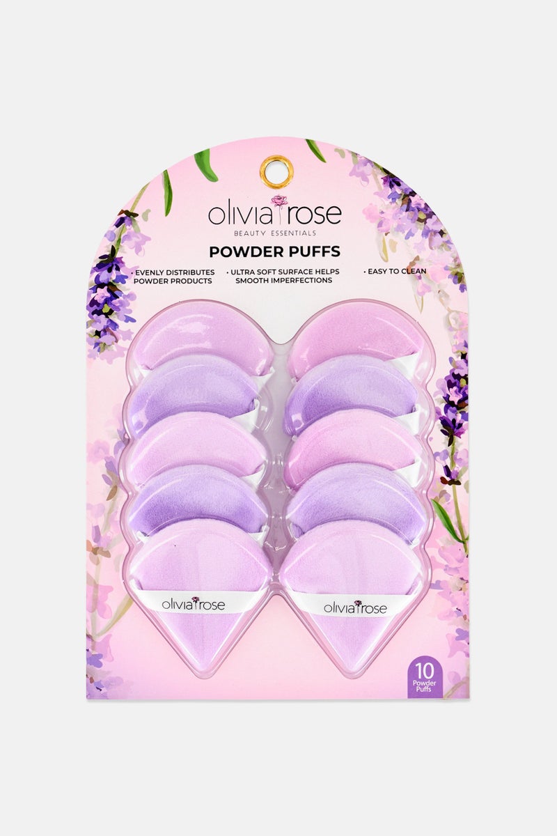 Olivia Rose 10 Pcs Powder Puffs, Lavender - Image 1