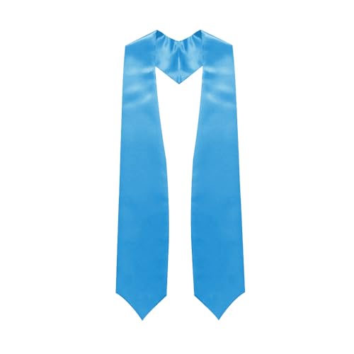 Endea Graduation Endea Light Blue Graduation Stole - Plain Color, Unisex, 62" Graduation Sash (Light Blue) - Image 1