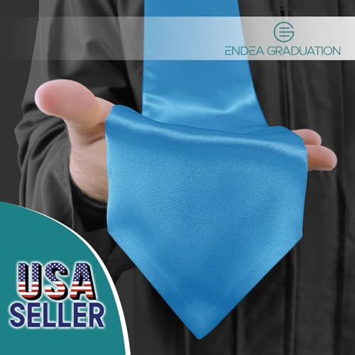Endea Graduation Endea Light Blue Graduation Stole - Plain Color, Unisex, 62" Graduation Sash (Light Blue) - Image 2