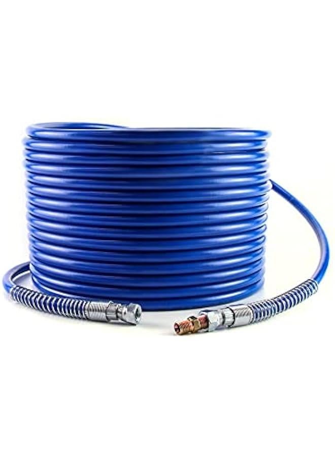 عربست خرطوم الرش بدون هواء، 50 قدم × 1/4 بوصة خرطوم رش الدهان بدون هواء، 3300 رطل لكل بوصة مربعة خرطوم لكل الدهانات، أنبوب مرن عالي الضغط، لون أزرق  - Image 1