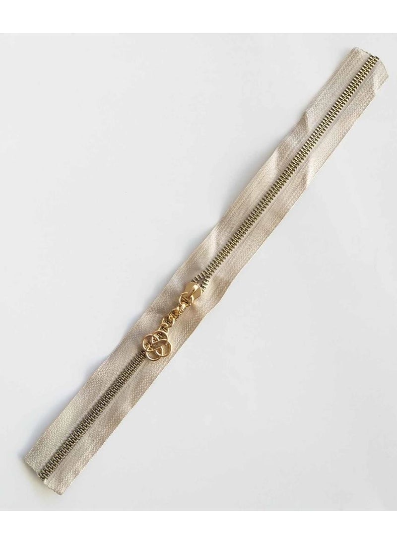 Angel Çanta Aksesuar Angel Bag Accessory Headed Zipper 30 cm Light Gold Metal Beige 