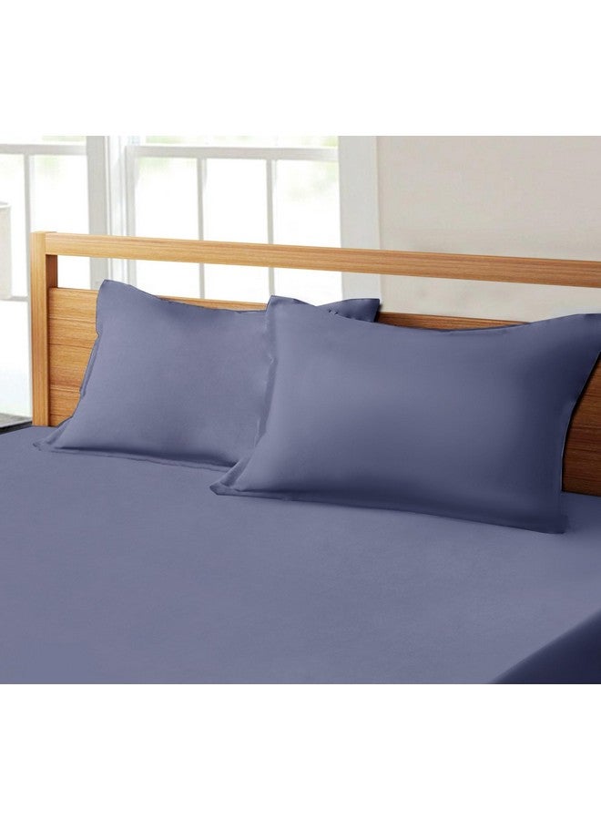 RD TREND® Premium Elastic Fitted Bedsheets for King Size Double Bed(78x72x8 Inches) with 2 Pillow Covers Size (18x28 Inches) Color- Navy Blue - Image 2