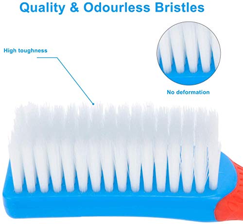 Emoly Scrub Brush Comfort Grip & Flexible Stiff Bristles Heavy Duty for Bathroom Shower Sink Carpet Floor, Blue Red - Image 3