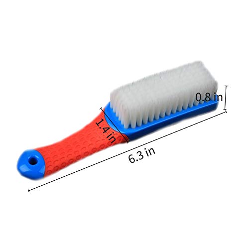 Emoly Scrub Brush Comfort Grip & Flexible Stiff Bristles Heavy Duty for Bathroom Shower Sink Carpet Floor, Blue Red - Image 4