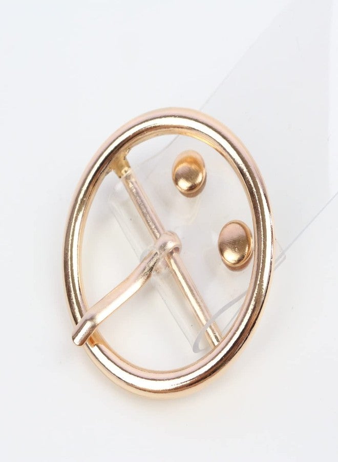 winvin Trendy Chic Transparent Women Buckle Belt Wide Waist Waistband Clear For Women Halloween Costume (Round Gold) - Image 3