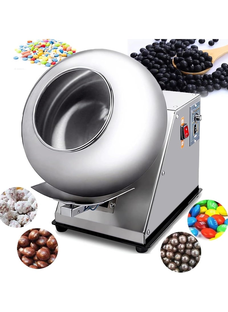 LETWOO LETWOO Electric Sugar Coating Machine 1000W Candy Coater Machine Diameter 30cm 2-5kg/h Chocolate Coating Polishing Machine Speed adjustable Coater Sugar ball Coating Drying Machine  - Image 1