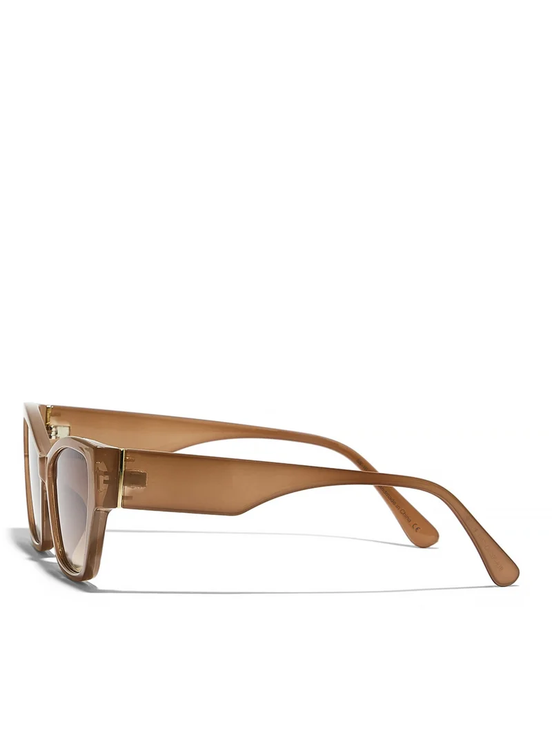 Blackout KAYLA Women Beige Sunglasses - Frame Material: Thermoplastic Rubber (TR90)- Frame Color: Beige-Lens Color: Brown  - Full Rim