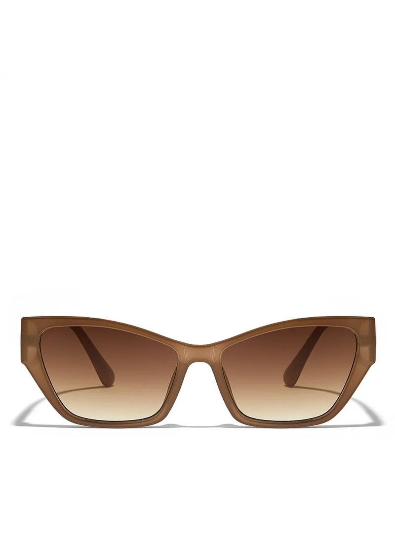 Blackout KAYLA Women Beige Sunglasses - Frame Material: Thermoplastic Rubber (TR90)- Frame Color: Beige-Lens Color: Brown  - Full Rim