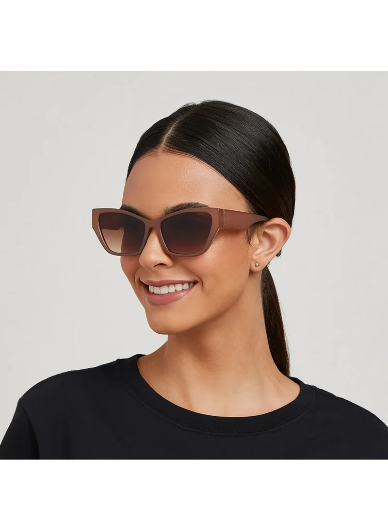 Blackout KAYLA Women Beige Sunglasses - Frame Material: Thermoplastic Rubber (TR90)- Frame Color: Beige-Lens Color: Brown  - Full Rim