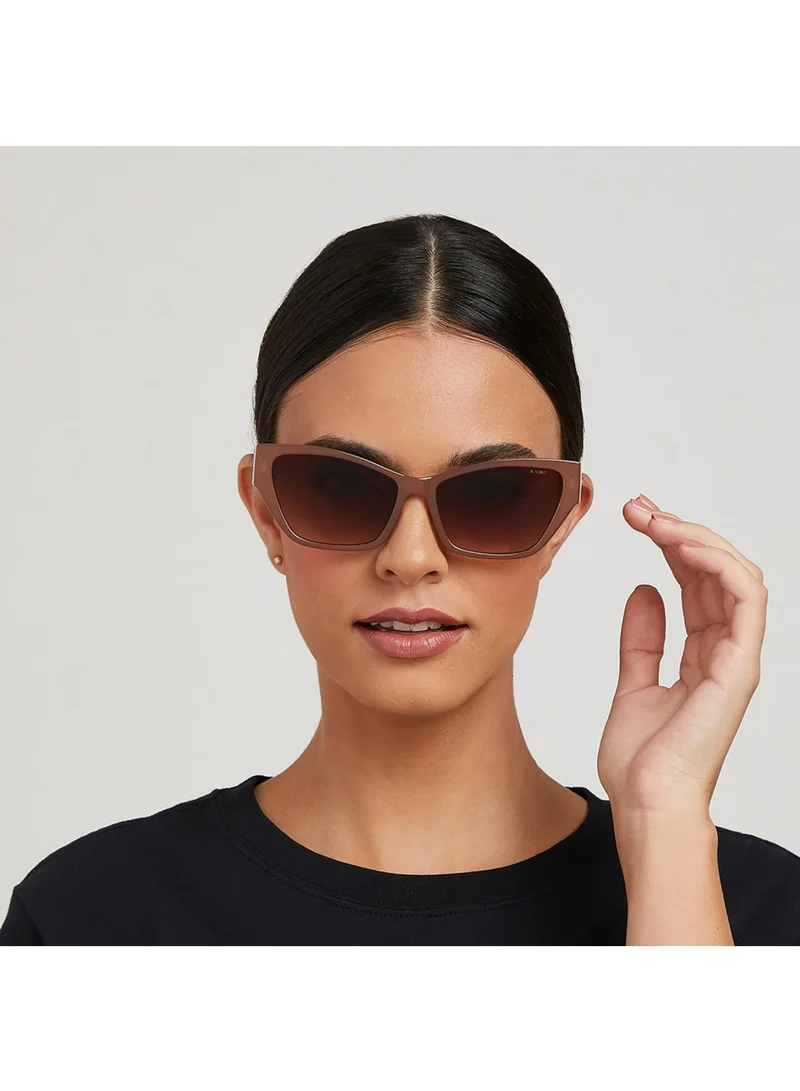 Blackout KAYLA Women Beige Sunglasses - Frame Material: Thermoplastic Rubber (TR90)- Frame Color: Beige-Lens Color: Brown  - Full Rim
