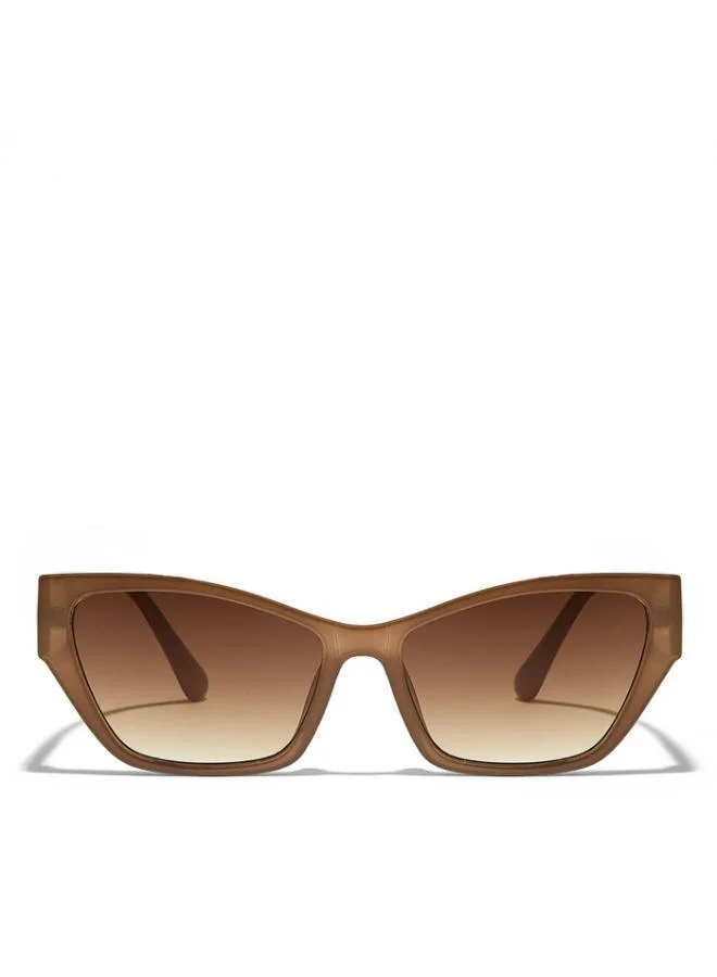 Blackout KAYLA Women Beige Sunglasses - Frame Material: Thermoplastic Rubber (TR90)- Frame Color: Beige-Lens Color: Brown  - Full Rim