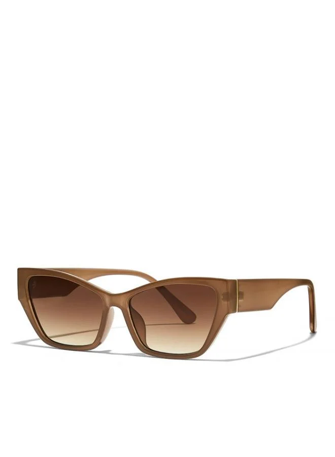 Blackout KAYLA Women Beige Sunglasses - Frame Material: Thermoplastic Rubber (TR90)- Frame Color: Beige-Lens Color: Brown  - Full Rim