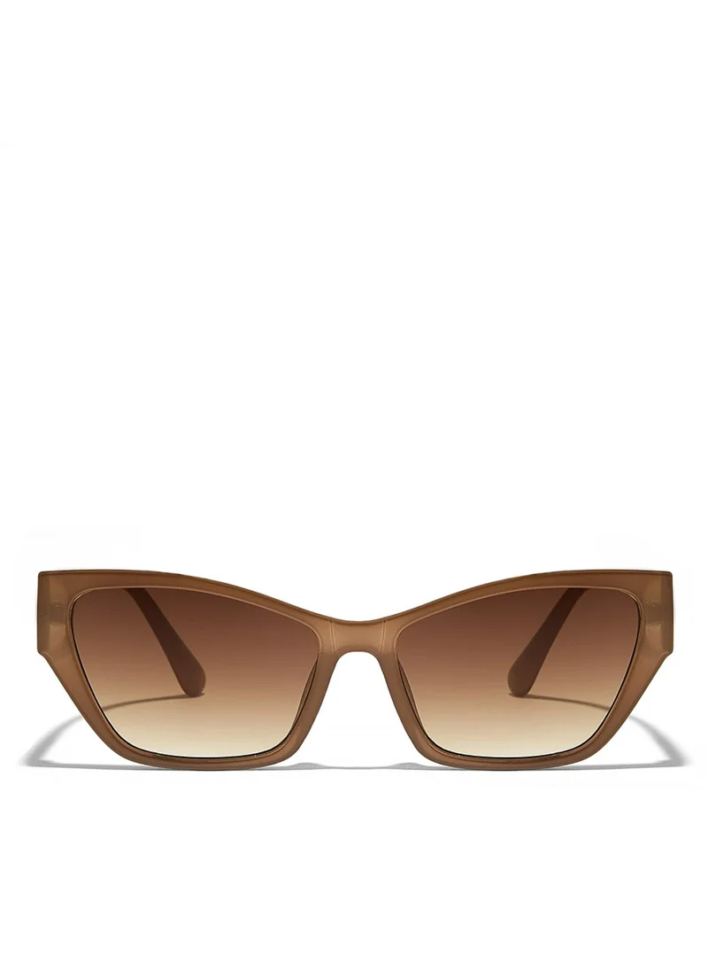 Blackout KAYLA Women Beige Sunglasses - Frame Material: Thermoplastic Rubber (TR90)- Frame Color: Beige-Lens Color: Brown  - Full Rim