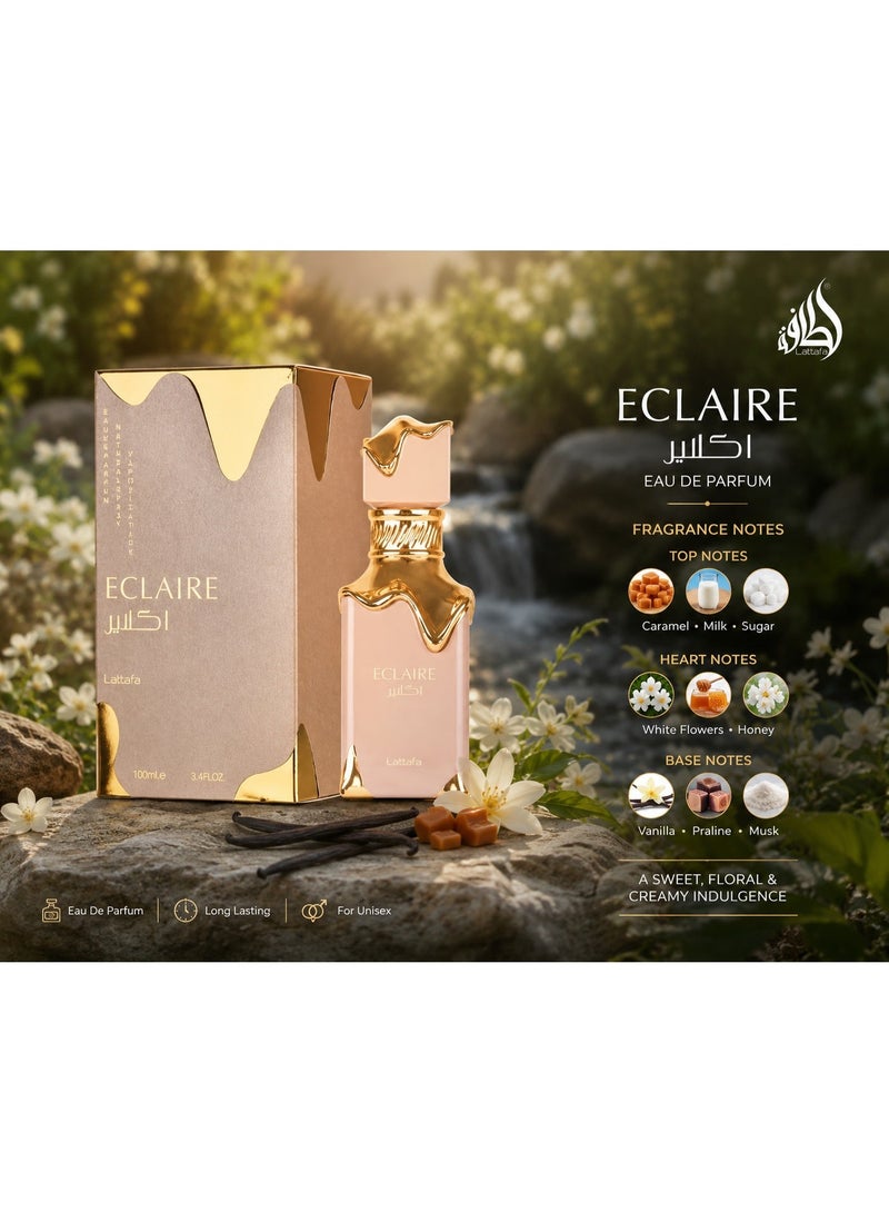 Lattafa Éclaire Eau De Parfum Natural Spray 100ml - Long Lasting Sweet Gourmand Vanilla Fragrance for Men & Women - Image 3