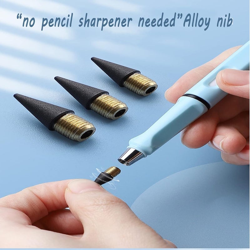 comfrt Homezo Everlasting Pencil, Inkless Magic Everlasting Pencil, Infinity Pencil with Eraser, Inkless Pencils Eternal, Infinite Pencil Inkless Metal Pen, Everlasting Pencil 6pcs (C) - Image 4