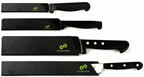 EVERPRIDE Chef Knife Sheath Set 4Piece Set Universal Blade Edge Cover Guards for Chefs and Kitchen Knives  Durable BPAFree Felt Lined Sturdy ABS Plastic  Knives Not Included