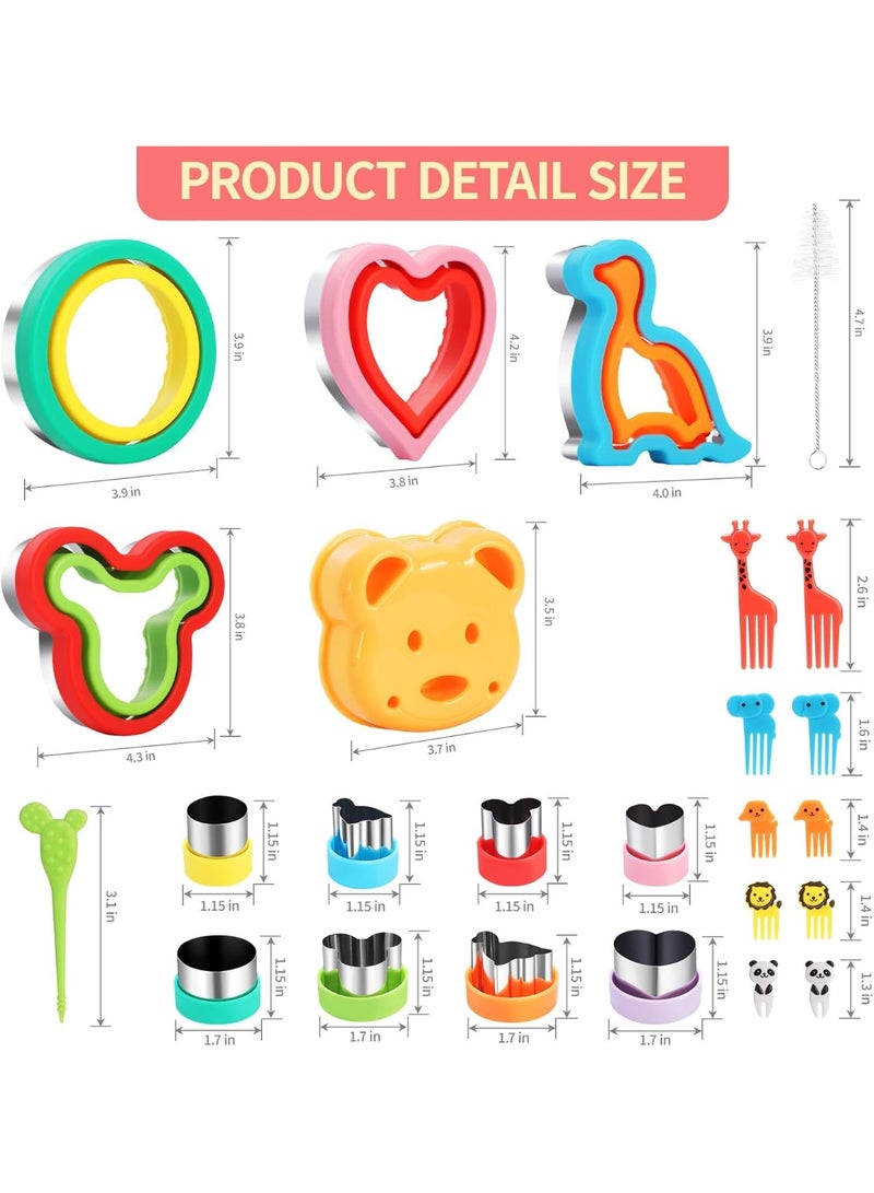 Bukela 25 Pcs Sandwich Cutter and Sealer Set, Sandwich Cutters for Kids Lunch, Uncrustable Sandwich Cutter for Lunch Box, Vegetable Fruit Cutter Shapes for Kids Bento Box - Image 4