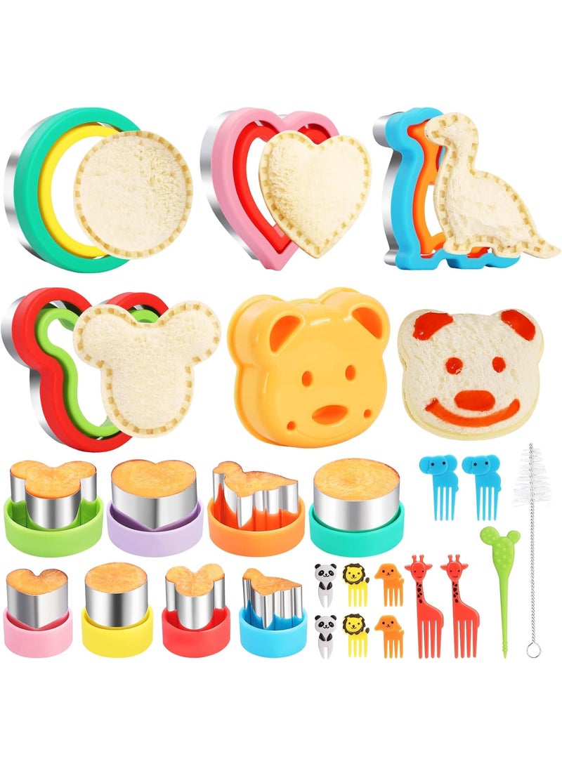 Bukela 25 Pcs Sandwich Cutter and Sealer Set, Sandwich Cutters for Kids Lunch, Uncrustable Sandwich Cutter for Lunch Box, Vegetable Fruit Cutter Shapes for Kids Bento Box - Image 1