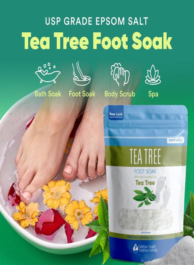 Better Bath Better Body Tea Tree Foot Soak 32 Ounces Epsom Salt with Natural Tea Tree, Lavender and Eucalyptus Essential Oils Plus Vitamin C in BPA Free Pouch with Easy Press-Lock Seal - Image 4