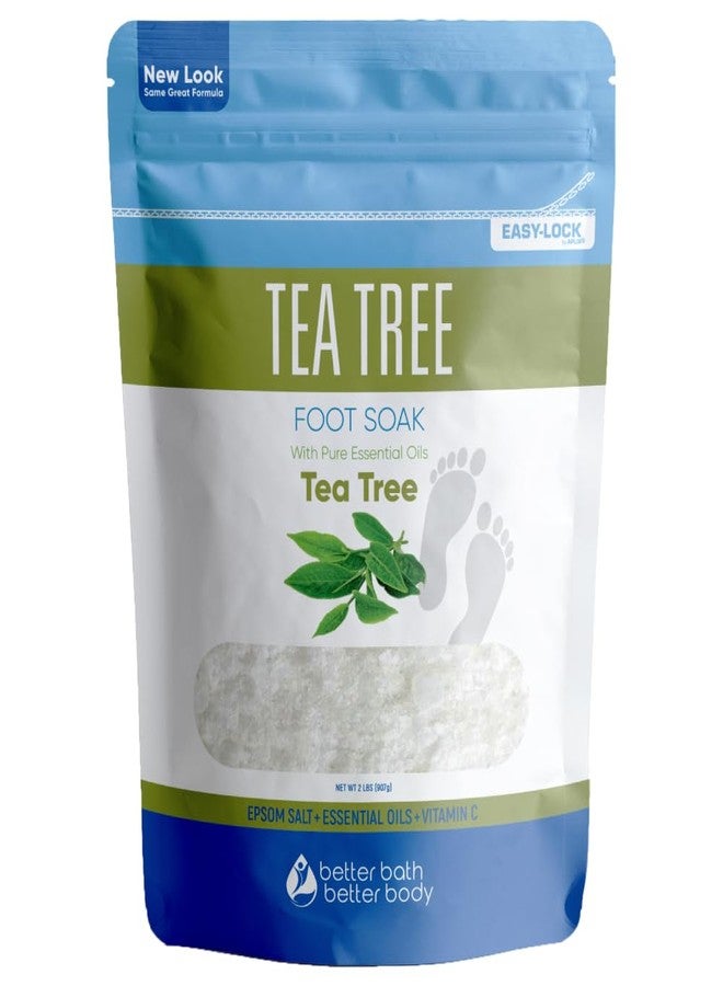Better Bath Better Body Tea Tree Foot Soak 32 Ounces Epsom Salt with Natural Tea Tree, Lavender and Eucalyptus Essential Oils Plus Vitamin C in BPA Free Pouch with Easy Press-Lock Seal - Image 1