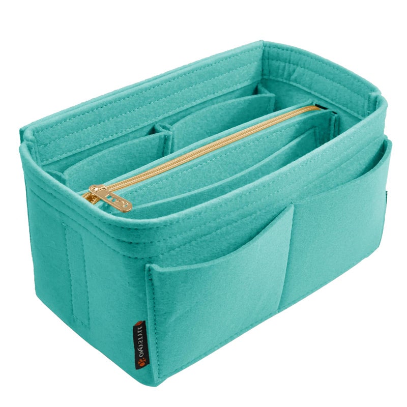 OMYSTYLE Cyan Organizer Insert, Felt Tote Bag Organizer Insert with 5 Sizes, Handbag Dividers for Inside Purse, Compatible with Longchamp, Neverful, Speedy and More