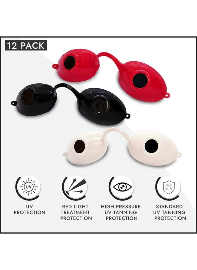 Super Sunnies - UV Eye Protection, FDA Compliant Individual Tanning Bed Goggles Eyeshields, Glasses, 12 Pack - Image 1