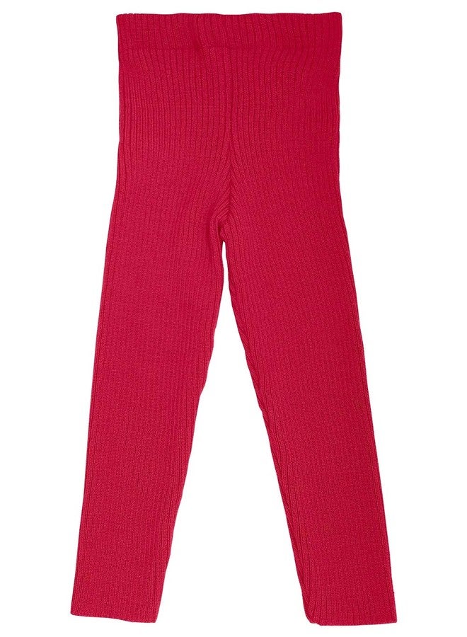 Ecoable Kids Thermal Bottoms: Baby Winter Leggings Pants, Organic Merino Wool (EU 86-92/12-18 Months, Red) - Image 1