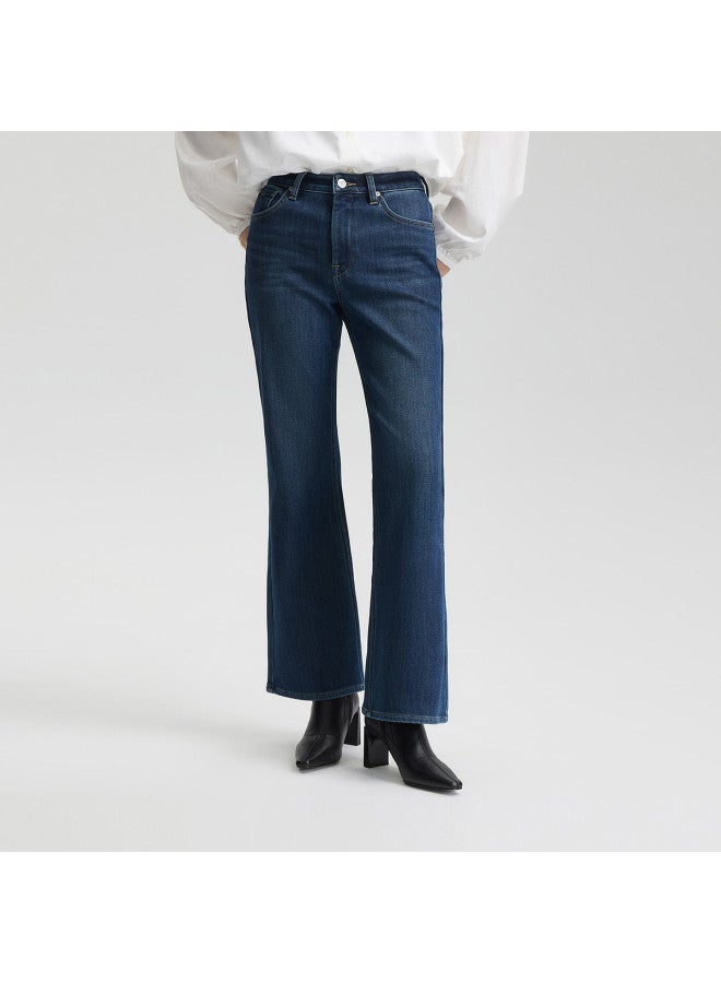 Lee 25 Autumn/Winter New 427 Standard Flared Thick Fleece Dark Blue Women'S Warm Jeans - Image 2