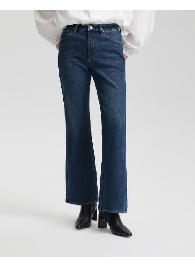 Lee 25 Autumn/Winter New 427 Standard Flared Thick Fleece Dark Blue Women'S Warm Jeans - Image 1