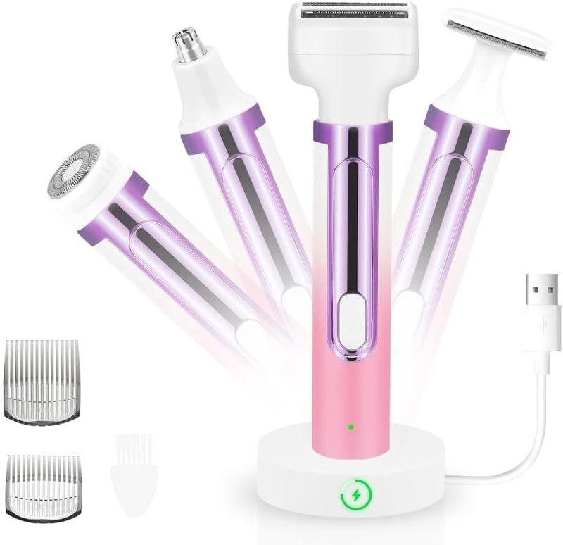 Zikra Electric Bikini Trimmer, 4-in-1 Women's Trimmer, IPX6 Waterproof Epilator for Legs/Underarms/Eyebrow/Face/Nose/Bikini, Wet & Dry Painless Shaver for Women - Image 1