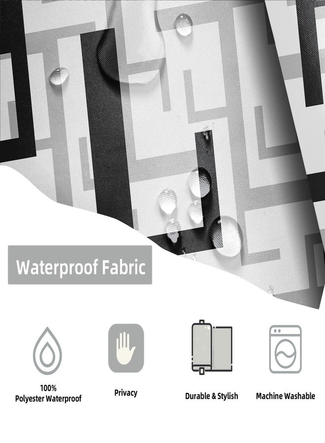 weesire Black and White Shower Curtain for Bathroom Fabric Modern Abstract Minimalist Bath Curtains Waterproof Shower Curtains Set, 72 x 72 Inch - Image 5