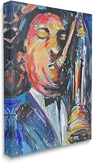 Stupell Industries Stupell Industries Expressive Jazz Saxophone Contemporary Musician Portrait, Designed by Allayn Stevens Canvas Wall  - Image 1