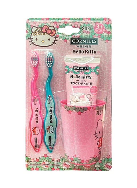 Cornells Hello Kitty - 2 Toothbrushes, Beaker & Toothpaste