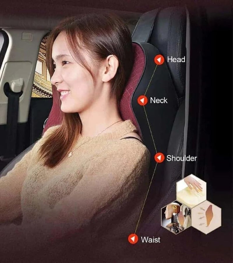 Gipibox® (Pack of 2 Car Neck Rest Pillow Memory Foam Neck Pillow for Car, Car Seat Head Rest Cushion for Neck & Cervical Support - Relieves Neck Pain (Medium, Black) (2 PCS) - Image 2