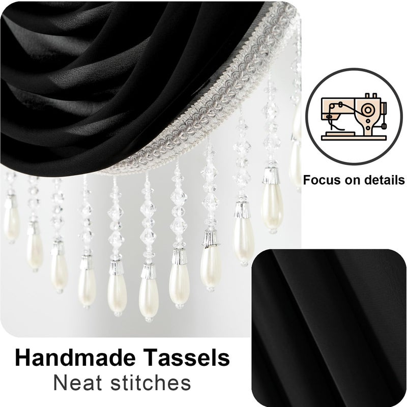 Luxury Sheer Waterfall Valance, 39"W White Swag Curtain, 1 Panel - Image 3