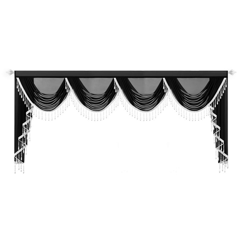 Luxury Sheer Waterfall Valance, 39"W White Swag Curtain, 1 Panel - Image 5