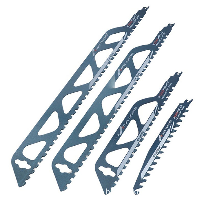 Reciprocating saw saber saw special aerated block cutting red brick stone alloy saw chainsaw saw cutting machine accessories A full set of 4 - Image 1