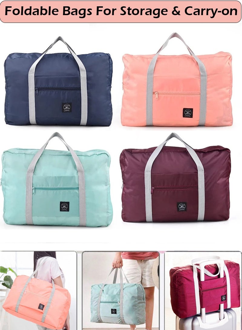 ISHWAZ Pack of 4 Foldable Storage Organizer Bags | Large Capacity Clothing Storage Bags for Travel Packing, Home Organization, Moving & Storage - Image 1