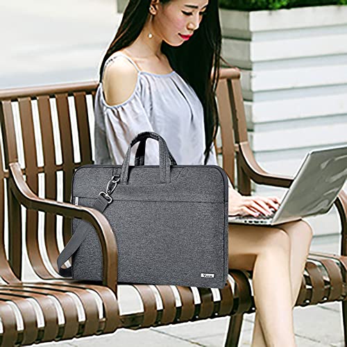 Voova Laptop Bag 13 14 Inch, Waterproof Computer Sleeve Carrying Case with Shoulder Straps & Handle Compatible with Macbook Air 13 M2/M3/M4, MacBook Pro 13/14, HP Dell Lenovo Chromebook 14, Grey - Image 2