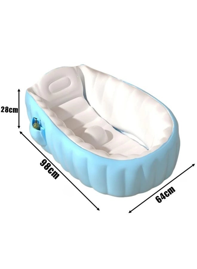 zoba Inflatable Anti-Slip Baby Bathtub, Soft Foldable Travel Bathtub, Large Size Air Bathtub (for ages 0-3 years) - Image 1