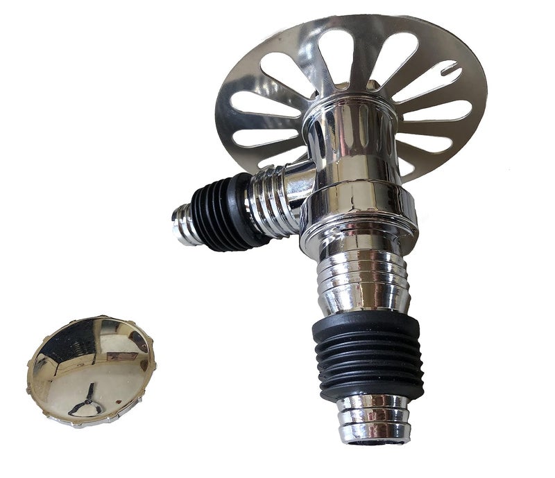 Dayish Anti Overflow Water Floor Drain with Easy Connector for Washing Machine Outlet Pipe Deodorant Joint Elbow for Pipe Silver TModel with Outer Ring - Image 2