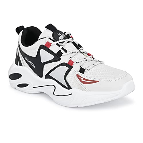 Amico Men's & Boys Multicolor Running Casual Sports Shoes (White, Numeric_8) - Image 1