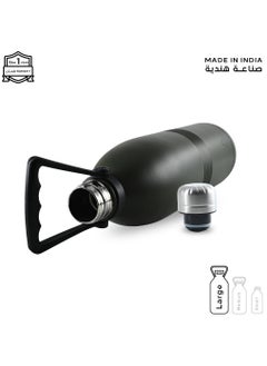 Atlasware Water Bottle With a Capacity of 1750ml Stainless Steel Water Bottle That Keeps Cold For 100 Hours And keeps Heat For 45 Hours Army  - Image 4