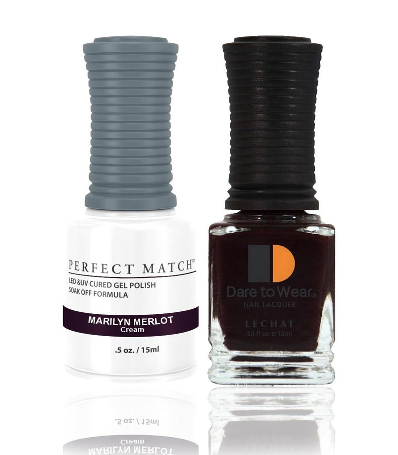 Lechat Perfect Match Gel Nail Polish 15ml Soak Off Long Lasting High Shine UV LED Gel Non Toxic Easy Application Wide Color Range for Manicure and Pedicure Marilyn Merlot PMS04