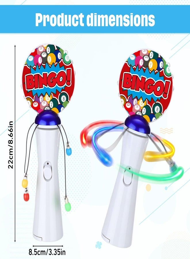 Vertintong 2 Pcs Light up Bingo Spinner Wand LED Glow Spin Bingo Game Gift Goodie Bag Stuffers for Birthday Party Favors (Batteries Not Included) - Image 2