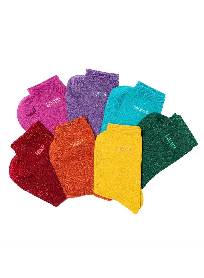 Biggdesign 7 Piece Women Socks, Glitter - Image 3