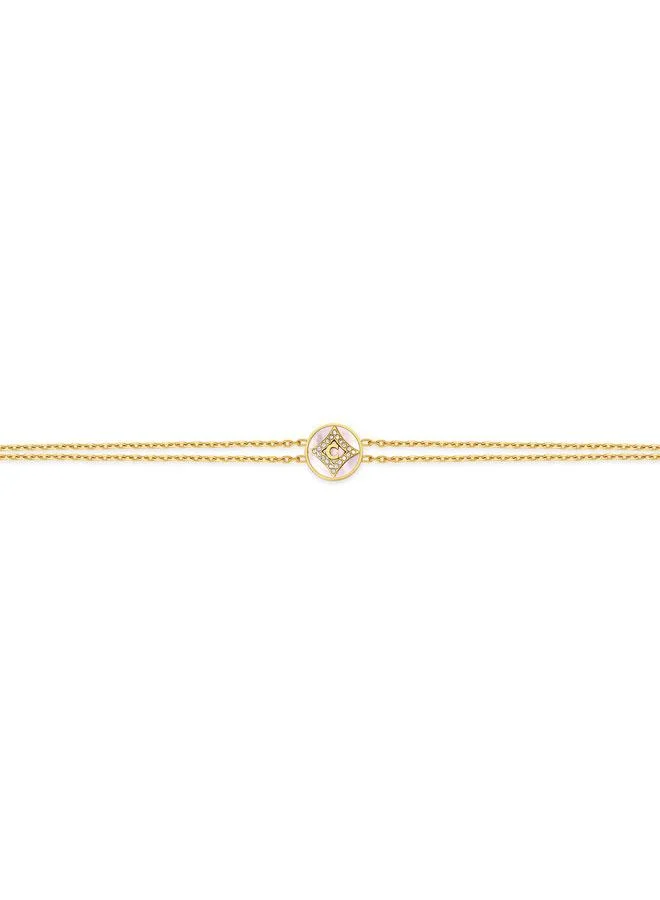 CERRUTI 1881 Tessa Tessa Gold Plated Stainless Steel Double Chain White Single Bracelet for Women 330mm for Women | Best Price UAE