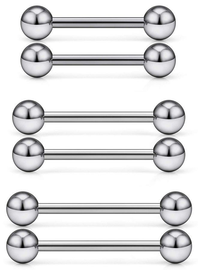 Ocptiy 14G 16G G23 Titanium Hypaollergenic Tongue Rings Piercing Jewelry Externally Threaded Tongue Shield Barbells Ring Bar Body Piercing Jewelry for Women Men 3 Pairs, Metal - Image 1