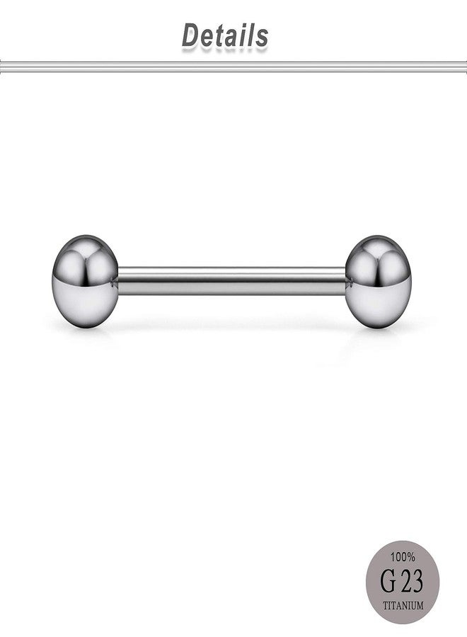 Ocptiy 14G 16G G23 Titanium Hypaollergenic Tongue Rings Piercing Jewelry Externally Threaded Tongue Shield Barbells Ring Bar Body Piercing Jewelry for Women Men 3 Pairs, Metal - Image 4