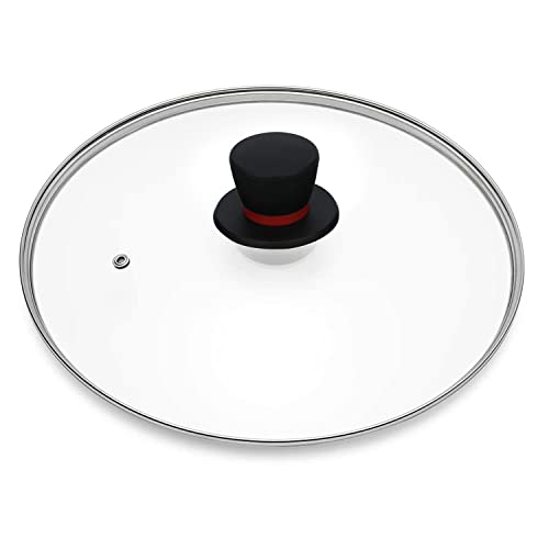 Foli 10.25 Inch Tempered Glass Lid Compatible with 10-10.25 Inch Lodge Cast Iron Skillets & 5 Quart Dutch Ovens - 10.25 Inch Universal Replacement Cover with Steam Vent - Versatile Round Glass Lid - Image 1